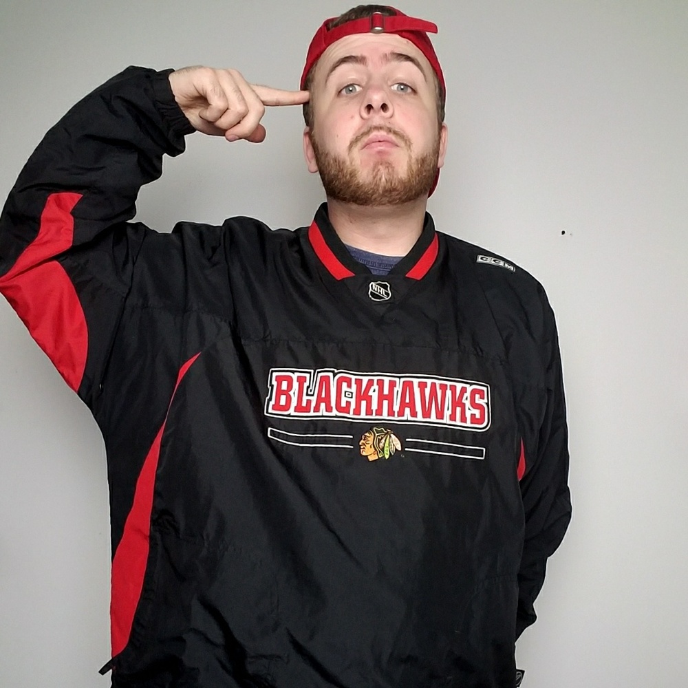 Chicago Blackhawks NHL Windbreaker Black & Red